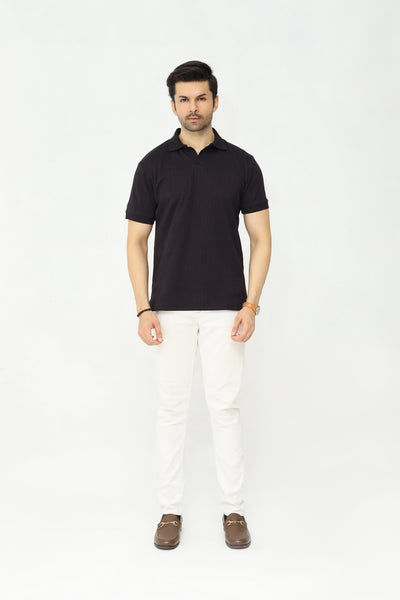 Drop Needle Polo | Deep Charcoal